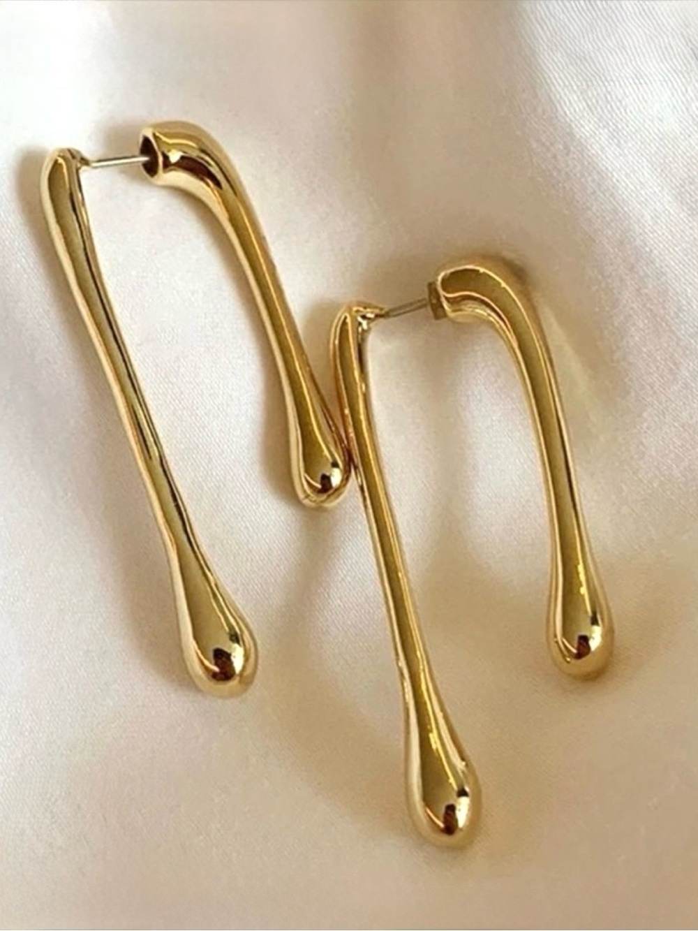 UNIQUE Drippy Water Drop Front Back Earrings Drip Gold AU22